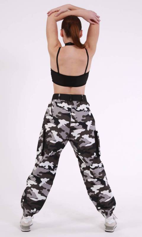 CAMO - COMPTON PANTS - Grey Camo + Black