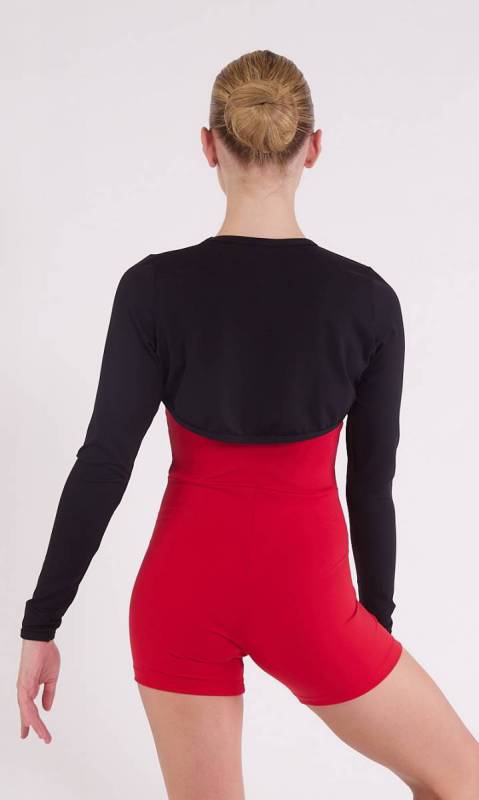 Long Sleeve Crop Shrug - Black Supplex pictured with Cami Shortard which is sold separately