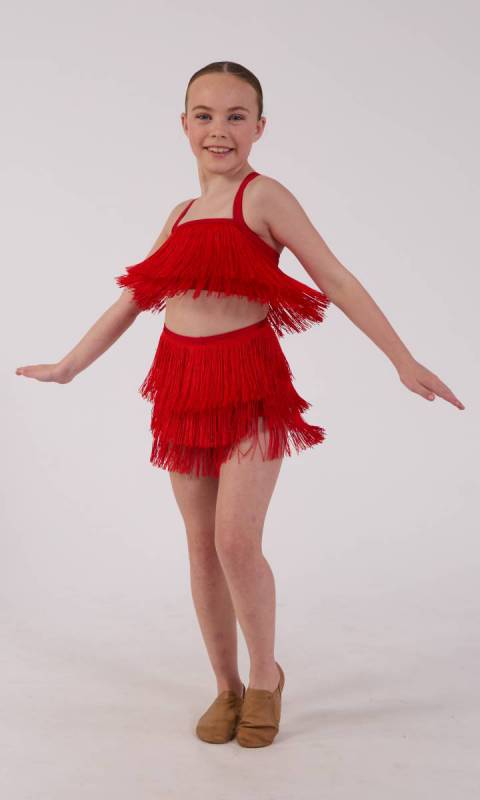 FRINGE CROP AND SHORTS Dance Costume