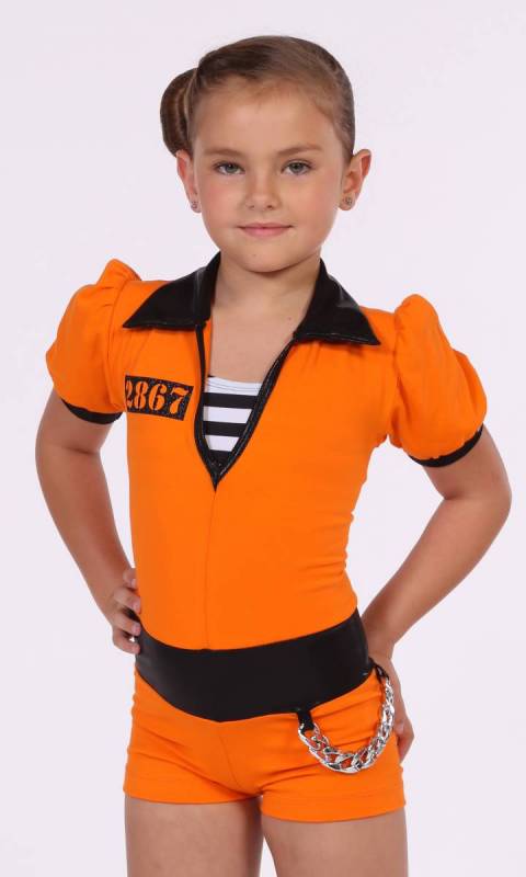 ALCATRAZ  - Orange cotton lycra and black 