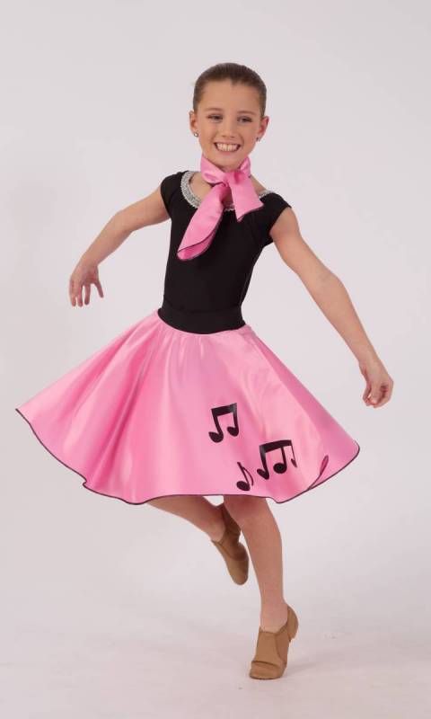 ROCK and ROLL MUSIC NOTE SKIRT with necktie - PINK