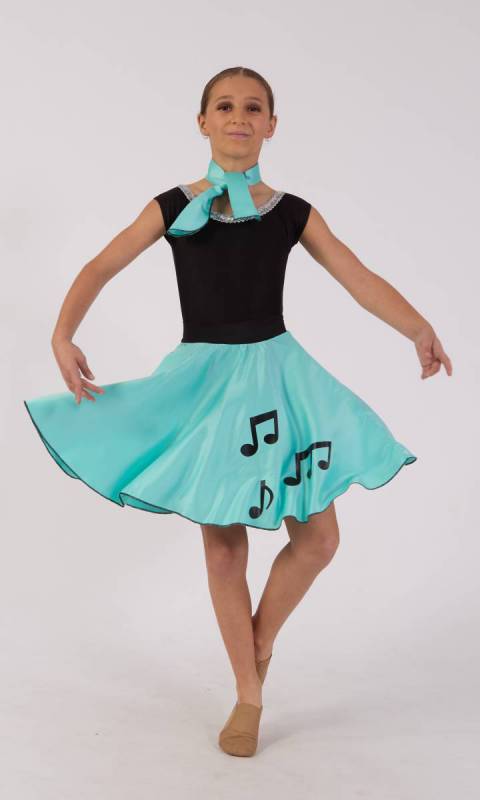 ROCK and ROLL MUSIC NOTE SKIRT with neckti Dance Costume