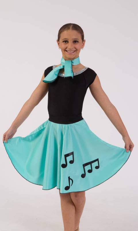 ROCK and ROLL MUSIC NOTE SKIRT with necktie - MINT