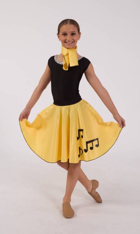 ROCK and ROLL MUSIC NOTE SKIRT with neckti Dance Costume