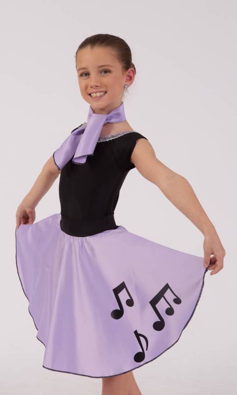 ROCK and ROLL MUSIC NOTE SKIRT with neckti Dance Costume