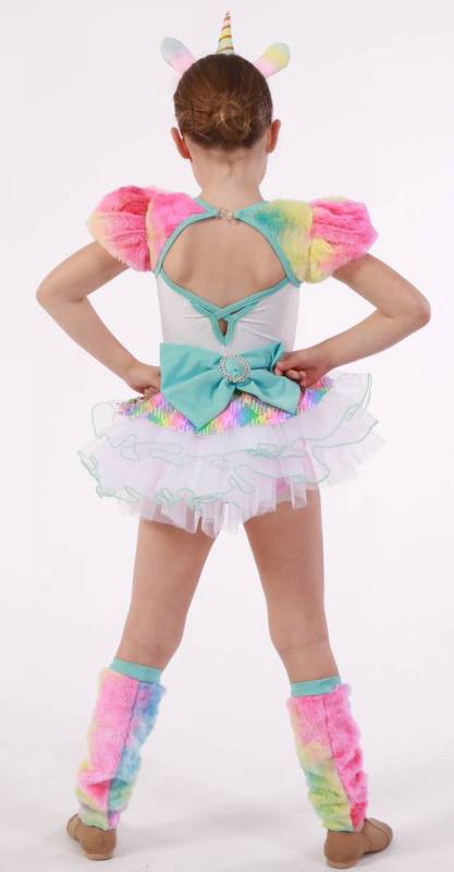 DREAMBUBBLE UNICORN + FUR LEGGINGS + HEADBAND - Multi-sequin + Pink + White + Aqua