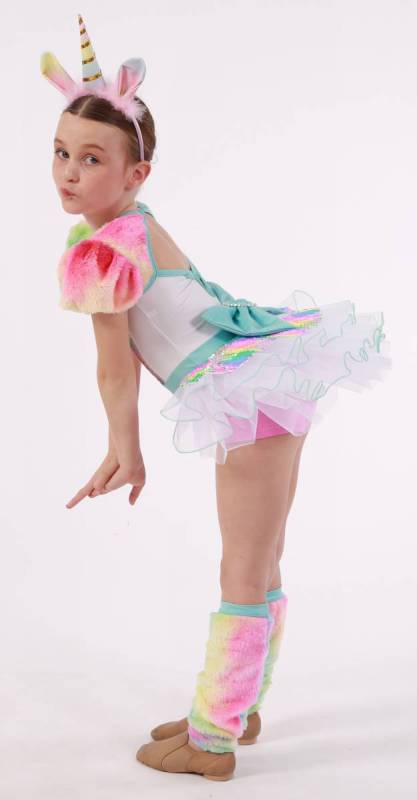 DREAMBUBBLE UNICORN + FUR LEGGINGS + HEADBAND - Multi-sequin + Pink + White + Aqua