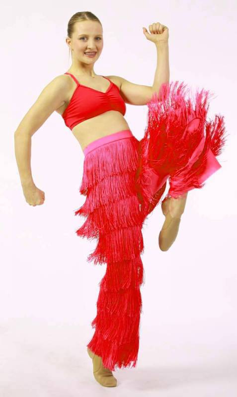 FRINGE PANTS - Red